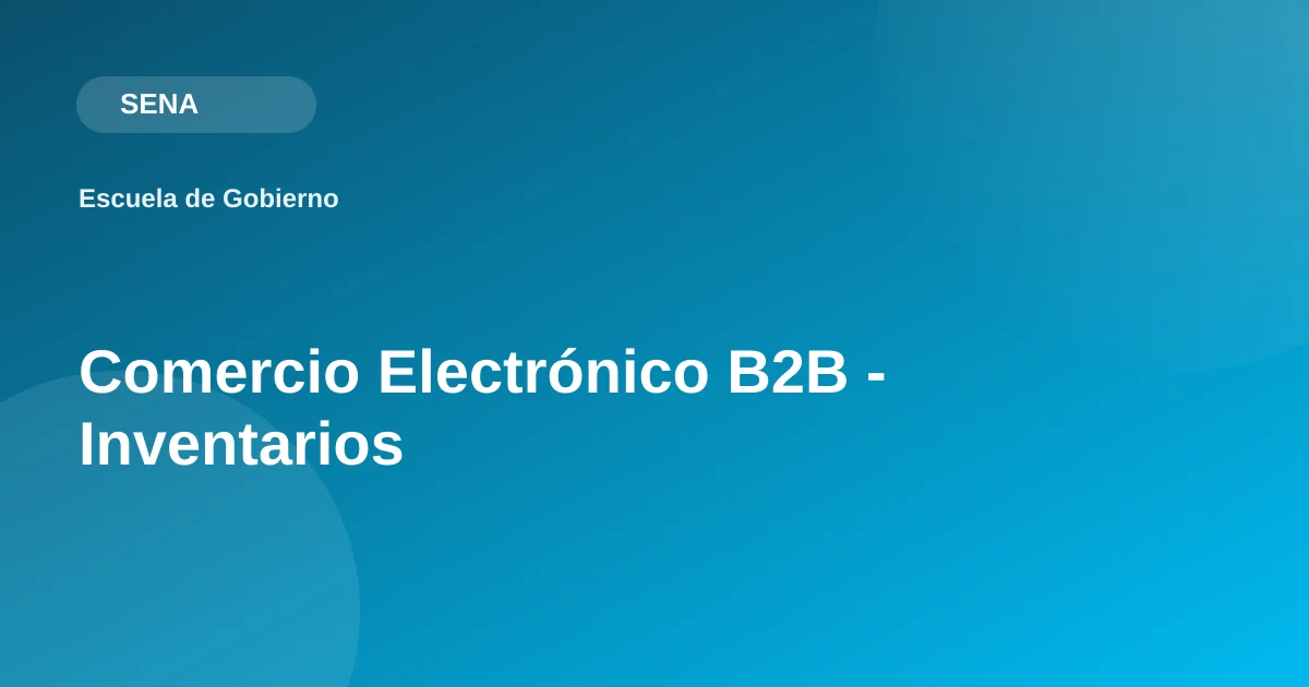 Comercio Electrónico B2B - Inventarios