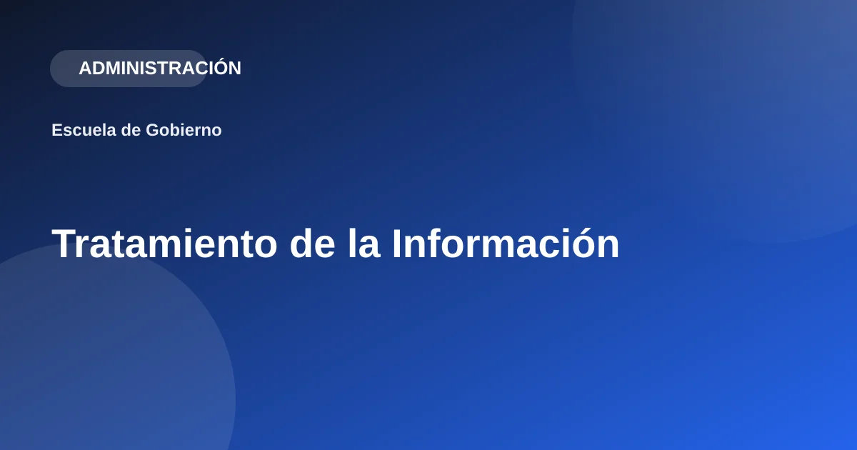 Tratamiento de la Información