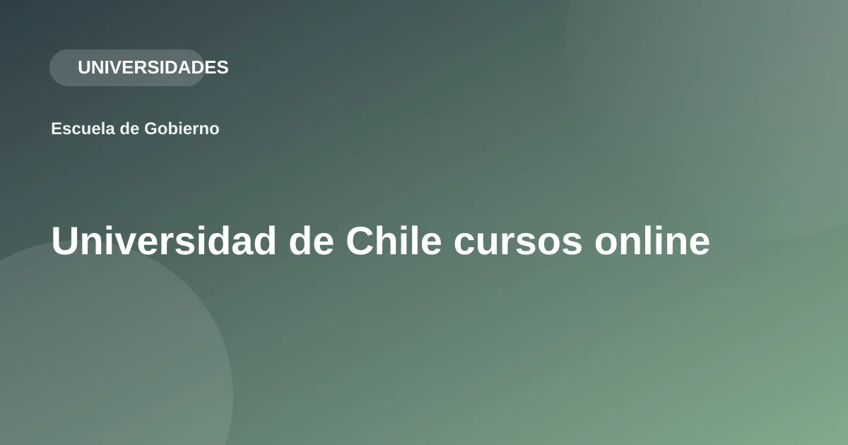 Universidad de Chile cursos online