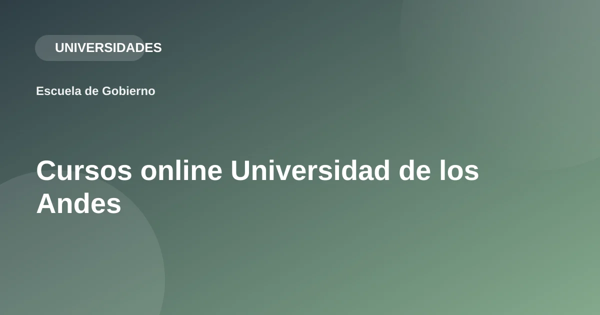 Cursos online Universidad de los Andes