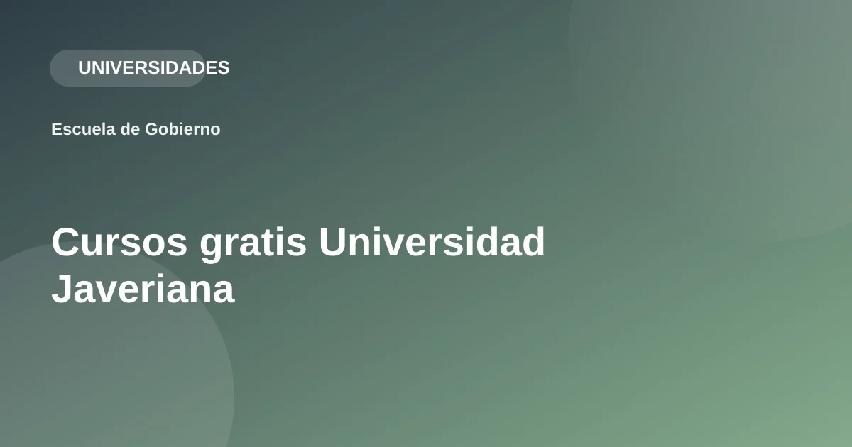 Cursos gratis Universidad Javeriana